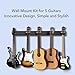 SUNGOOYUE Guitar Wall Mount Rack System with 5 Adjustable Hooks, 270 Degree Rotating Aluminum Rail for Electric Acoustic Bass Ukulele Display, Space Saving Instrument Storage