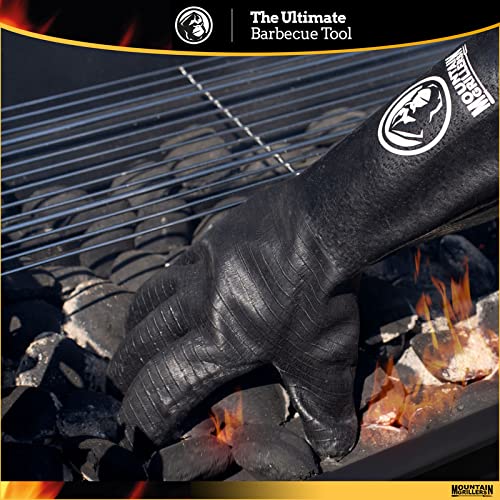 Mountain Grillers Rękawice do grilla, odporne na wysokie temperatury do 500°C, ognioodporne, wodoodporne, antypoślizgowe – rękawice do piekarnika, rękawice kuchenne – doskonałe akcesorium do