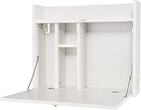Vista 7 de YUSING - Mesa de pared multifuncional, plegable, para computadora portátil, con compartimentos de almacenamiento para el hogar, oficina, color blanco