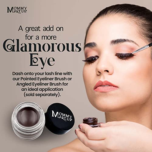 Mommy Makeup Stay Put Gel Eyeliner With Semi-Permanent Micropigments | Waterproof, Smudge Proof, Long Wearing Cream Eyeliner | Chocolate Kiss (Deep Brown/Black Eye Liner) #TOP4