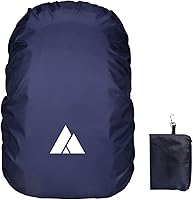 Vista 10 de Cubierta impermeable para mochila de lluvia (15-90L), cubierta de nylon resistente con sistema de cierre doble ajustable actualizado y bolsa
