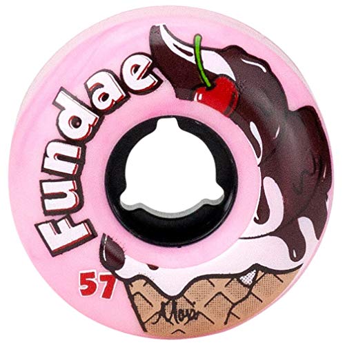 Moxi Skates - Fundae - Outdoor Roller Skate Wheels - 4 Pack of 57mm x 34mm Wheels | Bubble Gum (Pink) Moxi Skates - Fundae - Outdoor Roller Skate Wheels - 4 Pack of 57mm x 34mm Wheels | Bubble Gum (Pink)