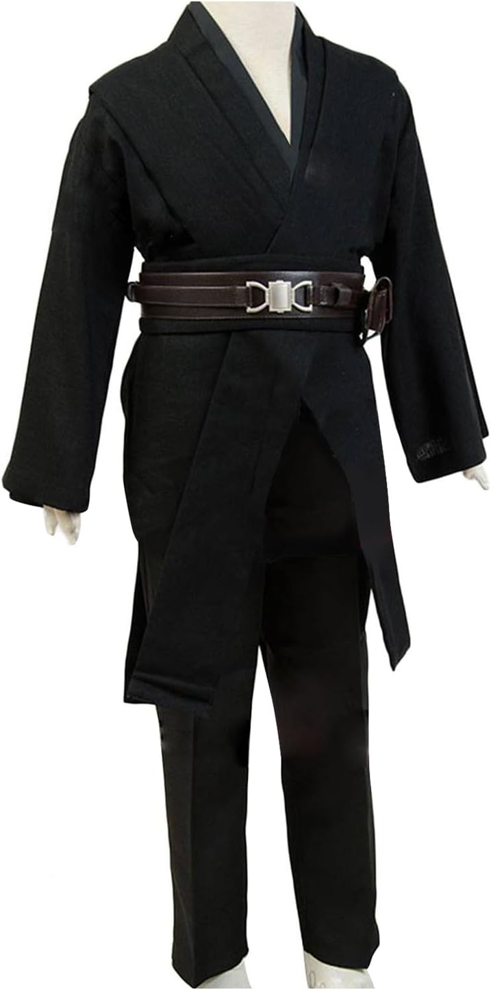 Kids Cosplay Outfit Costume Cloak Robe Tunic Hooded Uniform Black and Brown Halloween - Image 6