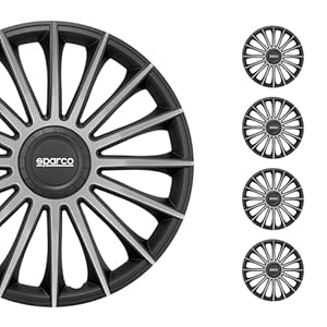 Sparco Satz Radzierblenden Treviso 16-Zoll Schwarz/Silber