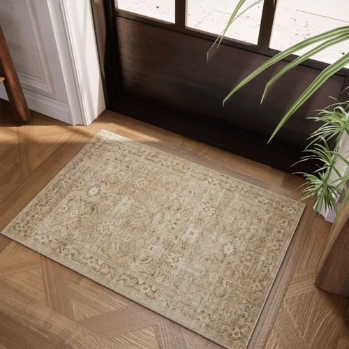 Washable Door Mat Indoor Entrance: 2'x3' Small Entryway Rug Boho Area Rugs Stain Resistance Non Slip Low Pile Soft Throw Rugs for Inside Front Door Floor Kitchen Bedroom Bedside Dorm Room Entry