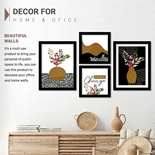 Image of kotart Abstract Art Wall Paintings with Frame for Living Room - Modern Art Framed Wall Posters /Paintings - Set of 4 (Art 3, Big (13x17 or 13x13 inch))