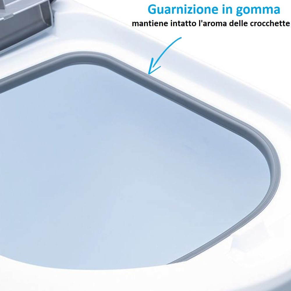 PALUPLUS Contenitore per Crocchette per Gatti, misura 23x51x50 cm, Porta crocchette con Coperchio, Chiusura Ermetica Antiodore, per Cibo Secco, Capacità 23 Litri -775C (10 kg)