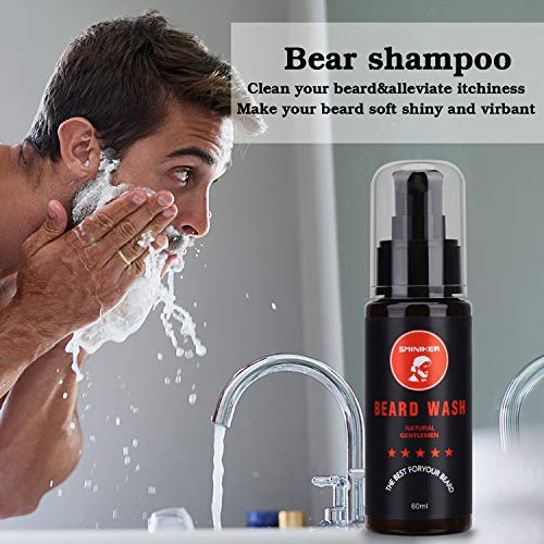 Beard Grooming Kit, Beard Kit with Beard Roller Beard Oil, Beard Balm, Beard Wash, Beard Brush, Beard Comb,Mustache Scissors Beard Care Unique Gifts for Men Beard Set&Kit - Image 7