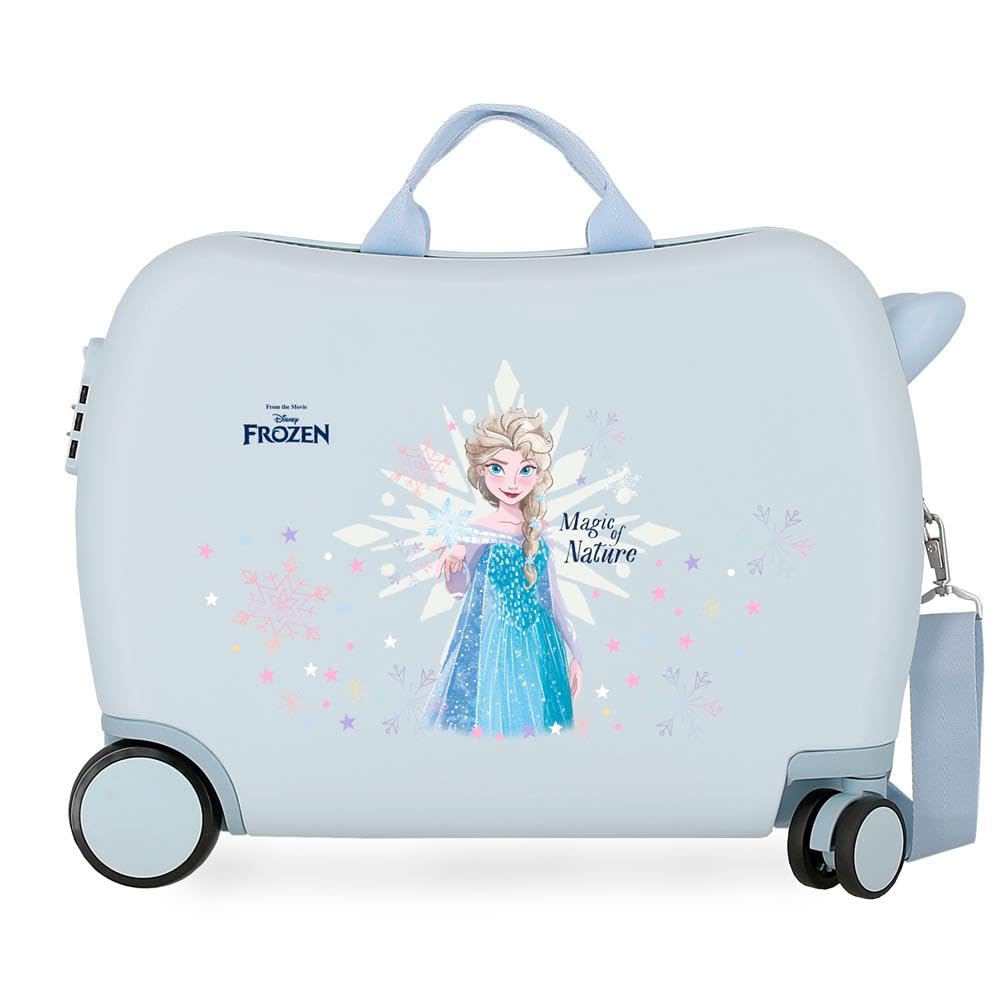Joumma Bags Disney Frozen Magic Ice, walizka dla dzieci, Wykonany z ABS, wytrzymały i lekki materiał, cztery wielokierunkowe podwójne koła, boczne zapięcie szyfrowe zapewniające bezpieczną podróż,