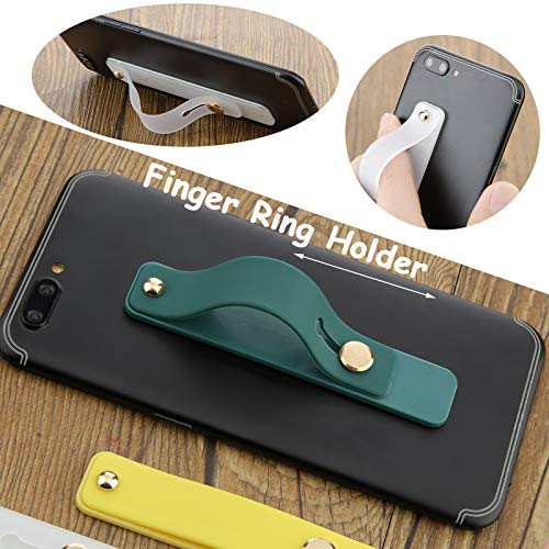 Image of Weewooday 6 Pieces Phone Grip Holder Cell Phone Grip Strap Telescopic Finger Strap Stand Universal Finger Kickstand for Most Smartphones(Chic Colors,Classic)
