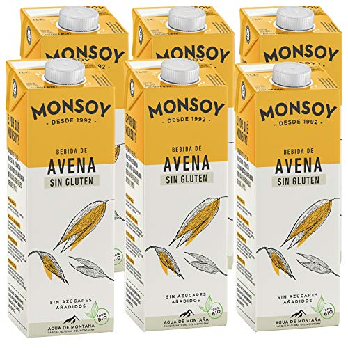 Monsoy – Bebida De Avena Sin Gluten BIO – Caja de 6 x 1L