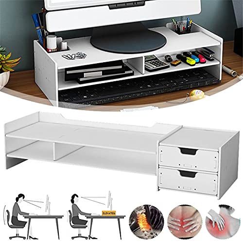 Support de PC moniteur blanc pour libérer l'espace et surélever l'écran
