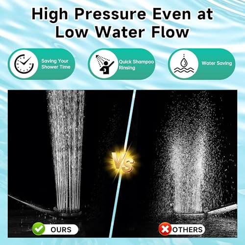 Image of BRIGHT SHOWERS High Pressure Shower Head with Handheld, 9 Spray Settings Showerhead Built in Power Wash to Clean Tub and Pets, Extra Long 69 inch Hose, Adjustable Bracket, Oil-Rubbed Bronze