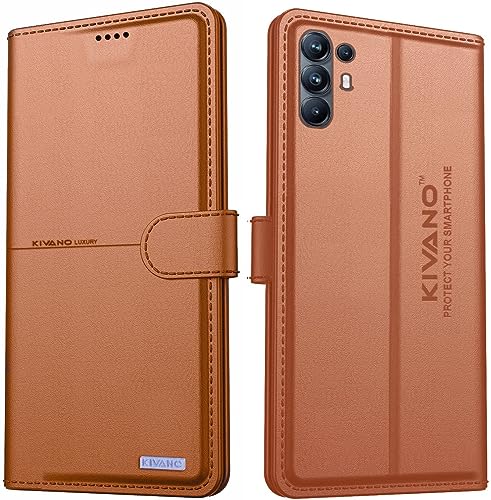 Image of KIVANO Compatible with Oppo F19 Pro Plus 5G Flip Cover | Leather Finish | Inside Pockets & Inbuilt Stand | Shockproof Wallet Style Magnetic Closure Back Cover Case