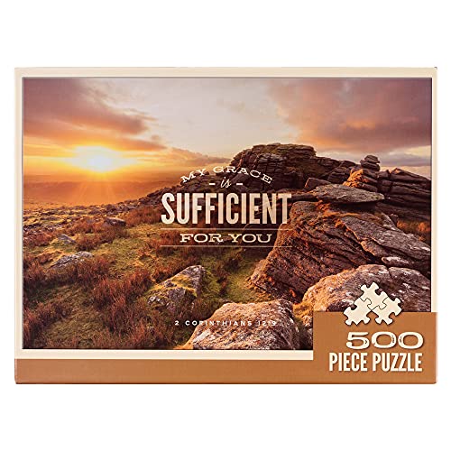 Scenic Mountain My Grace is Sufficient 2 Corinthians 12:9 Bible Verse 500 Piece Jigsaw Puzzle for Adults Indoor Family Activity