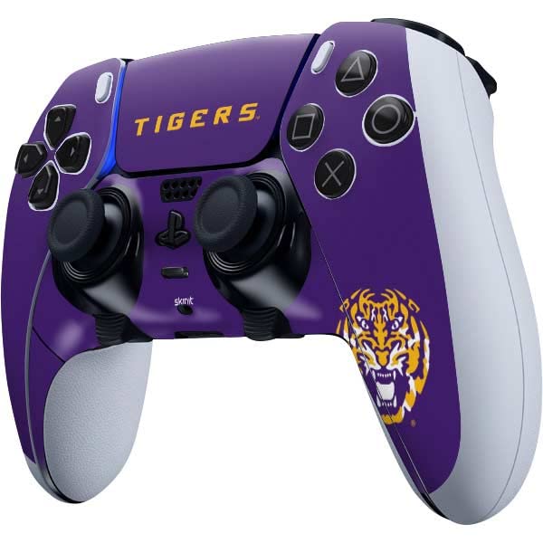 Skinit Decal Gaming Skin Compatible with PS5 DualSense Edge Pro Controller - Officially Licensed LSU Tigers Purple Design