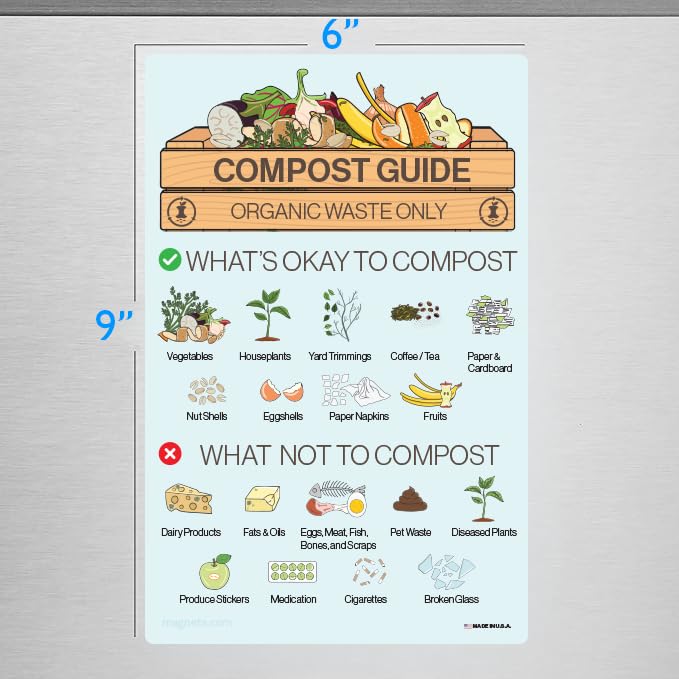 Guía Compost Magnetica 6x9 Organic Waste Only miniatura 3