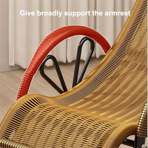 Fauteuil à bascule d'extérieur osier cadre acier de jardin - 4