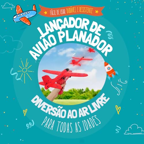 Brinquedo Lançador De Avião Planador Aeromodelo Led Com Lançador Catapulta Ejeção Por Botão Premium