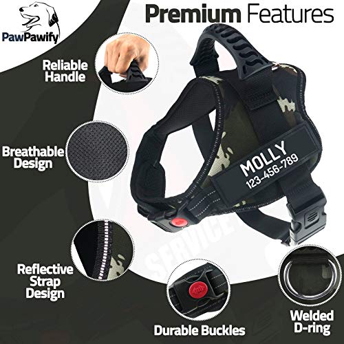 Personalized No Pull Dog Harness With Custom Name And Phone Number By Pawpawify, Heavy Duty Pet Vest To Prevent Tugging, Pulling, Or Choking, Training And Walking #TOP2