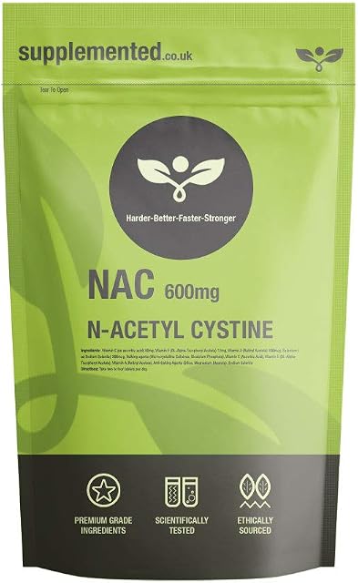 N-Acetyl Cysteine (NAC) 600mg 180 Capsules UK Made Pharmaceutical Grade Supplement