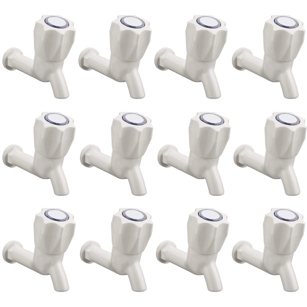 Cossimo PVC Plastic Bib Cock for Bathroom, WashBasin, Outdoor (Pack of 12) (B0BPR462FR) Amazon Price History, Amazon Price Tracker