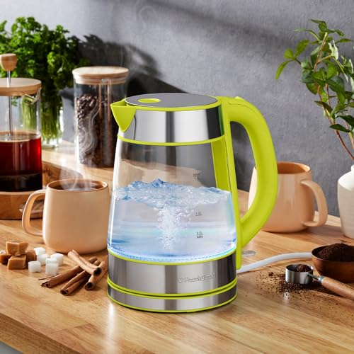 Image of Speed-Boil Water Electric Kettle, 1.7L 1500W, Coffee & Tea Kettle Borosilicate Glass, Water Boiler, Auto Shut-Off, Cool Touch Handle, Base Detachable, LED. 360 Rotation, Boil Dry Protection