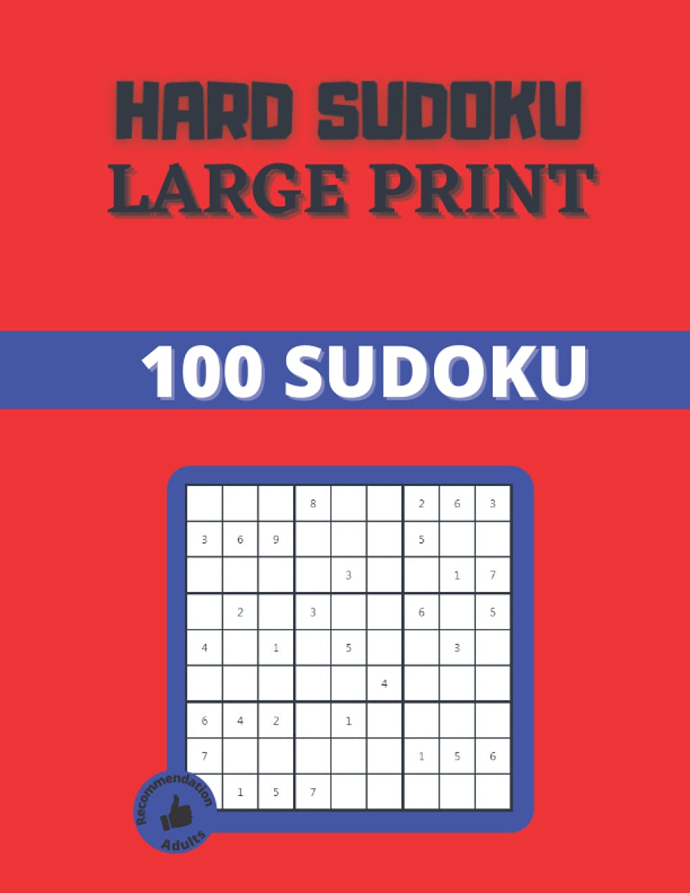hard sudoku large print: hard sudoku for adults