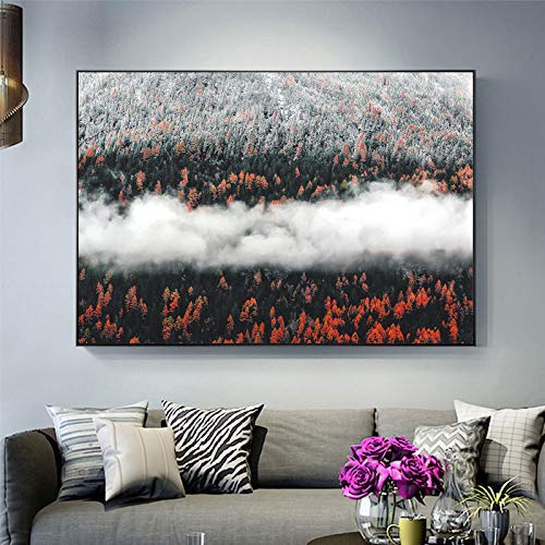 Peinture sur toile forêt d'hiver, une décoration murale raffinée