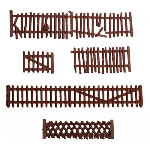 NOCH® Gartenzäune, Modellbau Zaun mit Brauntönen, 72 Teile,...