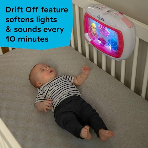 Baby Einstein Sea Dreams Soother, Baby Einschlafhilfen & Weißes Rauschen, 25+ Min. Musik & Ozeanklänge, Fernbedient, White Noise Machine, Aquarium Nachtlicht, für Neugeborene +, Rosa 6