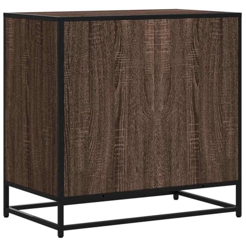 Structure en métal armoire marron 3 tiroirs aspect chêne uni - 7