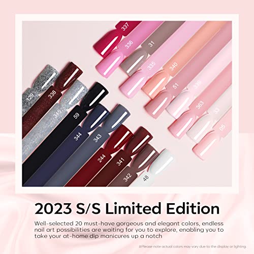 modelones 32 Unidades de Kit de Unhas Em Pó para Imersão, 20 Cores Nude Rosa Tom de Pele Acrílico Ne