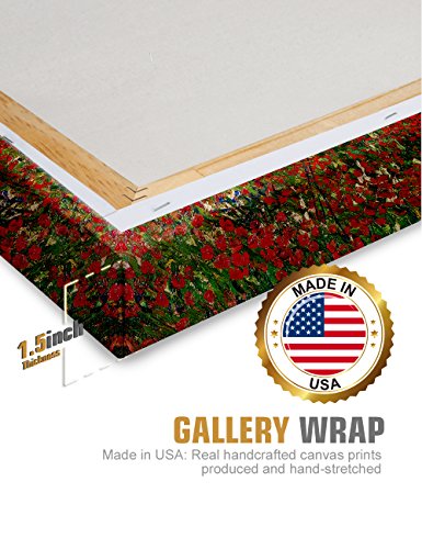 Ipic - Poppy Field Floral Vintage, Vincent Van Gogh Art Reproduction. Giclee Canvas Prints Wall Art For Home Decor 24#F(30X24) #TOP3
