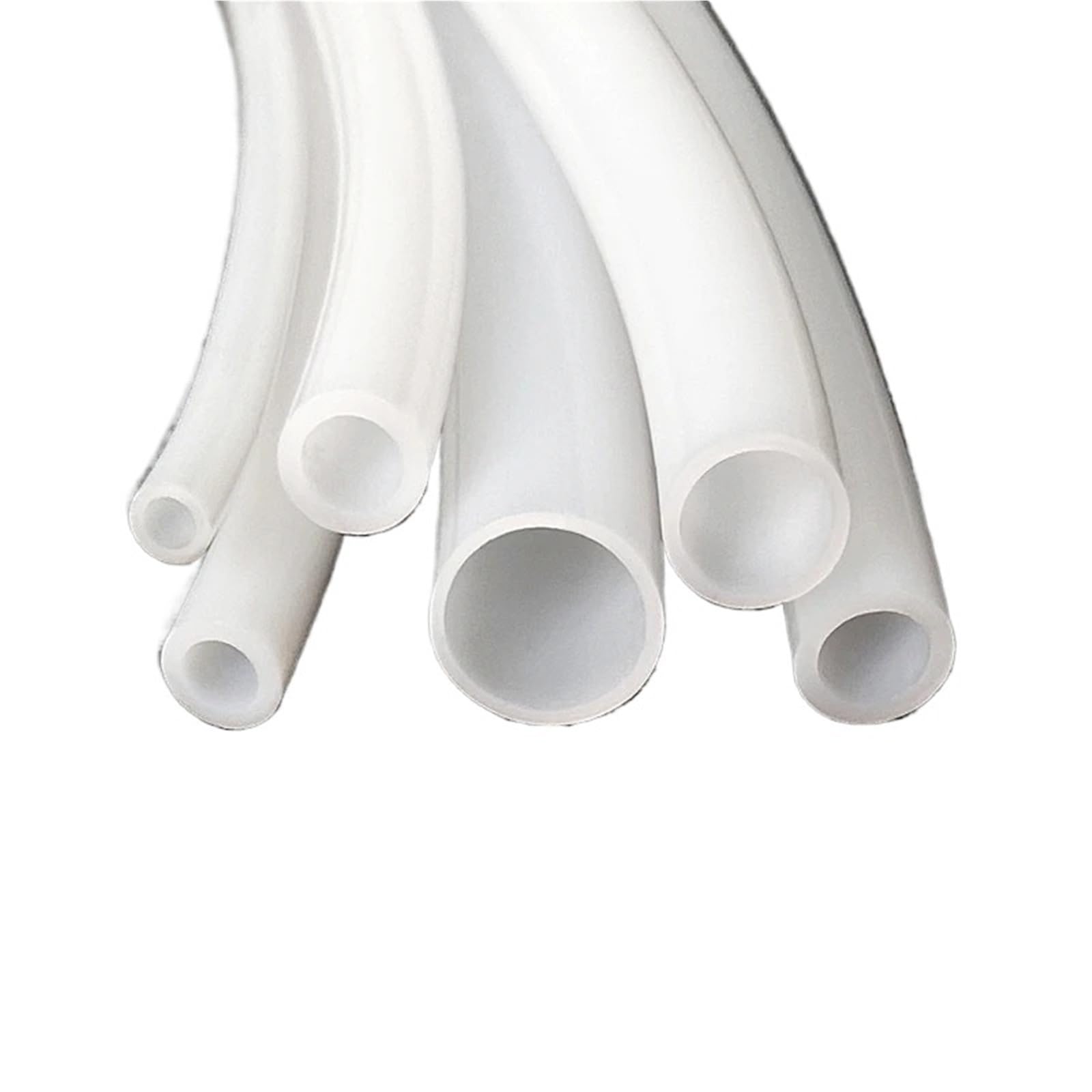 Silicone Tubing Hoses, White PTFE Tub ID 1-14mm 1M Length Insulated Hose(1M-ID 12XOD 14MM)