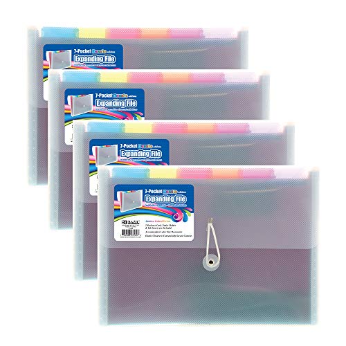 Dossier extensible 7 poches lot de 4 trieur plastique et classeur de bureau