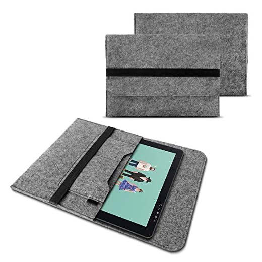 NAUC Fodral för Wacom Cintiq Pro 16 grafisk surfplatta 15,6 tums fodral hållbar filt med innerfickor och säker stängning grå