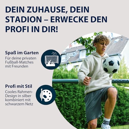 HUDORA Kinder, Jugendliche & Erwachsene Fußball-Tor Expert 240 Garten Fußballtor, grau - 7