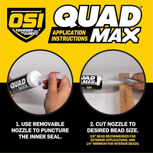 Image of OSI Quad Max Window, Door and Siding Sealant, White, 9.5 fl oz Cartridge, 12 Pack