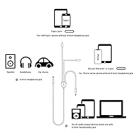 Vista 7 de [3 en 1] Cable USB C a conector auxiliar de audio de 0.138 in compatible con iPhone 15, 14, 13, 12, 11, XS, XR, X, 8, 7, iPad Pro, Samsung Galaxy