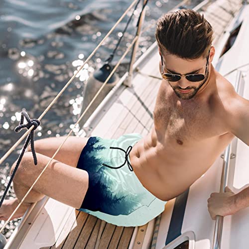 JDEZ maillots de bain pour hommes forêt motif short de plage