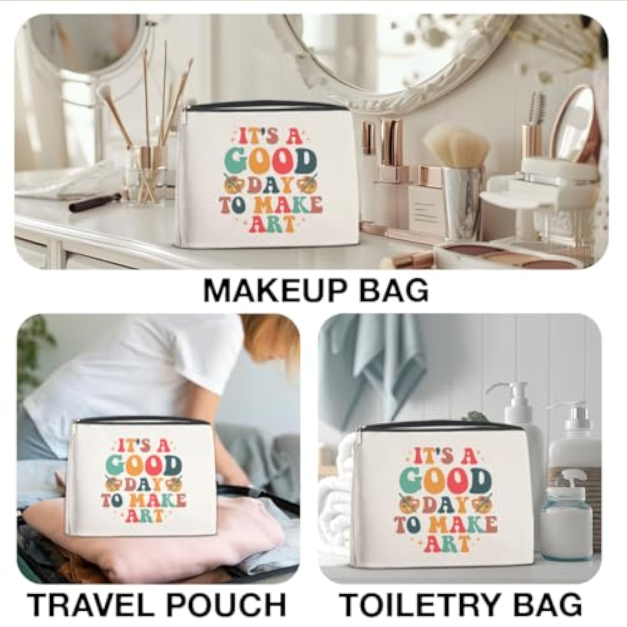 Artist Makeup Bag, Gift for Art Lovers