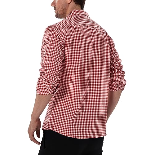 Manwan walk Men's Plaid Button Down Shirts Regular Fit Long Sleeve Casual Business Shirts3