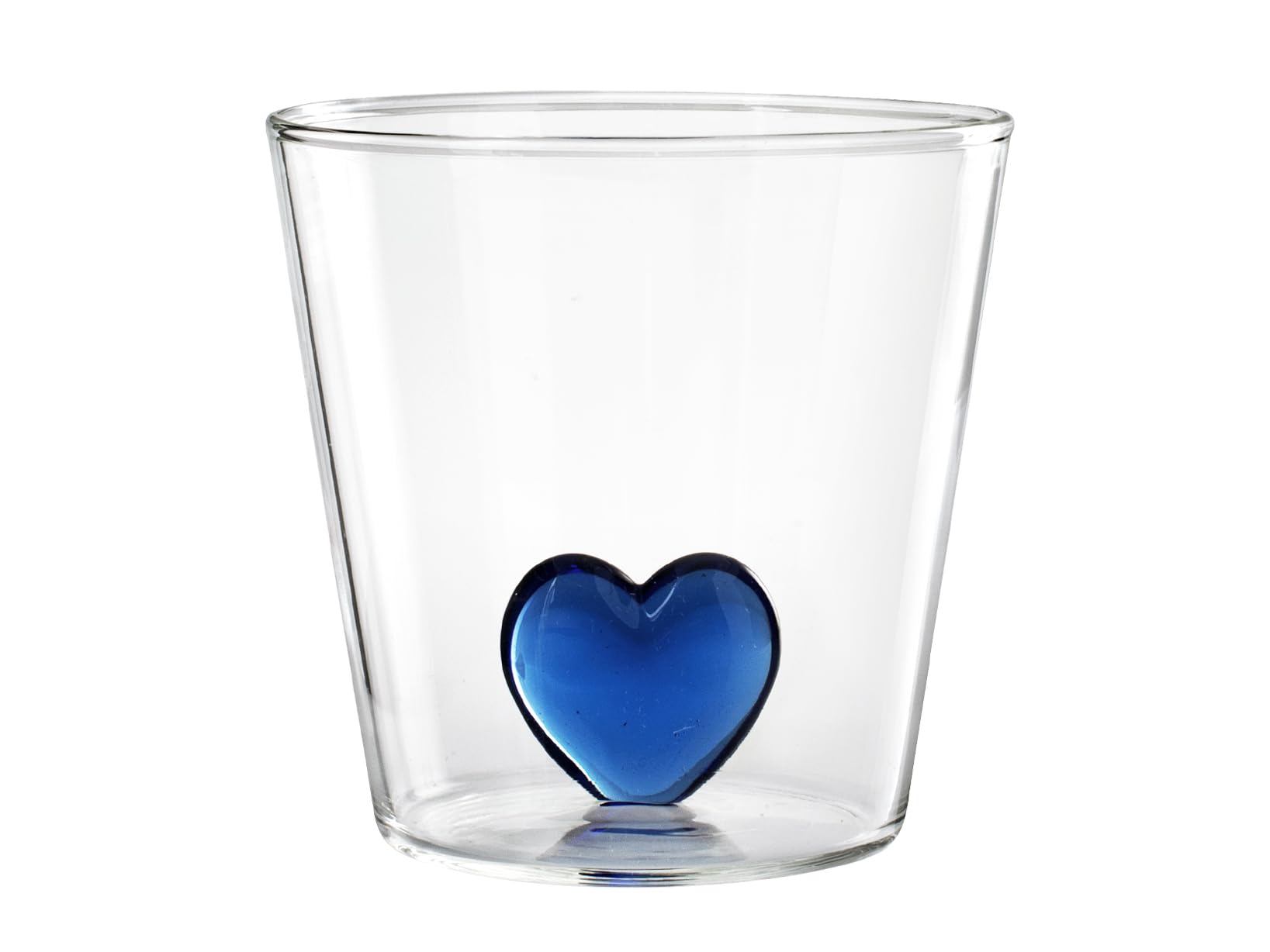 H&H Set 6 Bicchieri in Vetro Borosilicato, Trasparente, Cuore interno in Vetro, 300cc