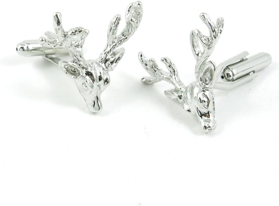 Cufflinks Cuff Links Fashion Mens Boys Jewelry Wedding Party Favors Gift 345XK0 Silver Deer Buck