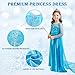 WOXVM Girls Princess Dress Luxury Princess Costume Christmas Birthday Party Snow Princess Dress Up for Girls Halloween Cosplay Fancy Dress with Shining Long Cape