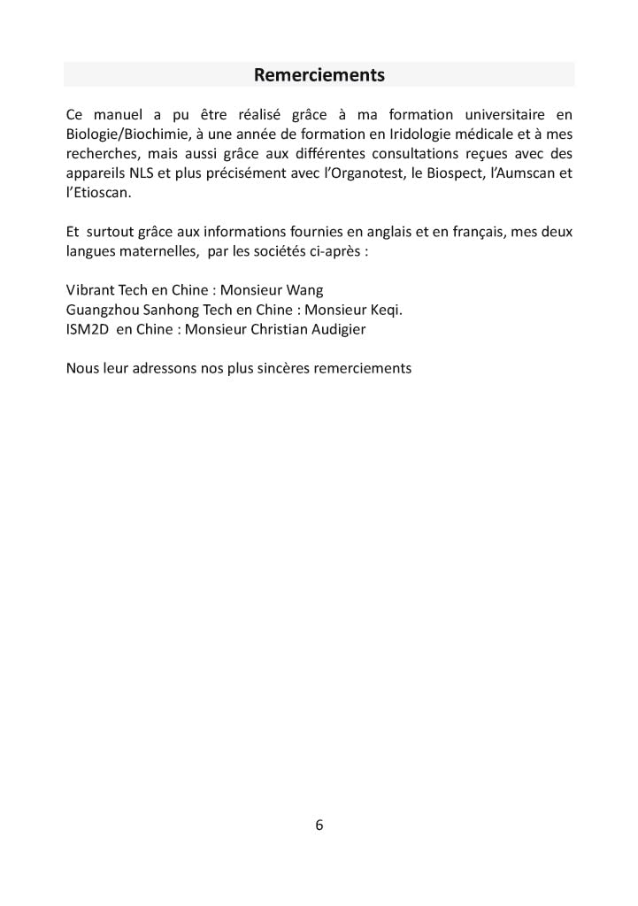 Manuel professionnel pour logiciels NLS de Biorésonance