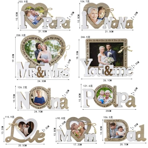 Cadre photo en bois cœur gravé | Artisanat écoresponsable pour décoration rustique chic - 5