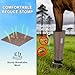 WARMWOW Fly Boots for Horses Set of 4, Loose Fitting Mesh Horse Fly Boots Leggings, Reduce-Stomping Adjustable Equine Leg Wraps & Socks, Stay Up Not Sag, No Rub (Camel)