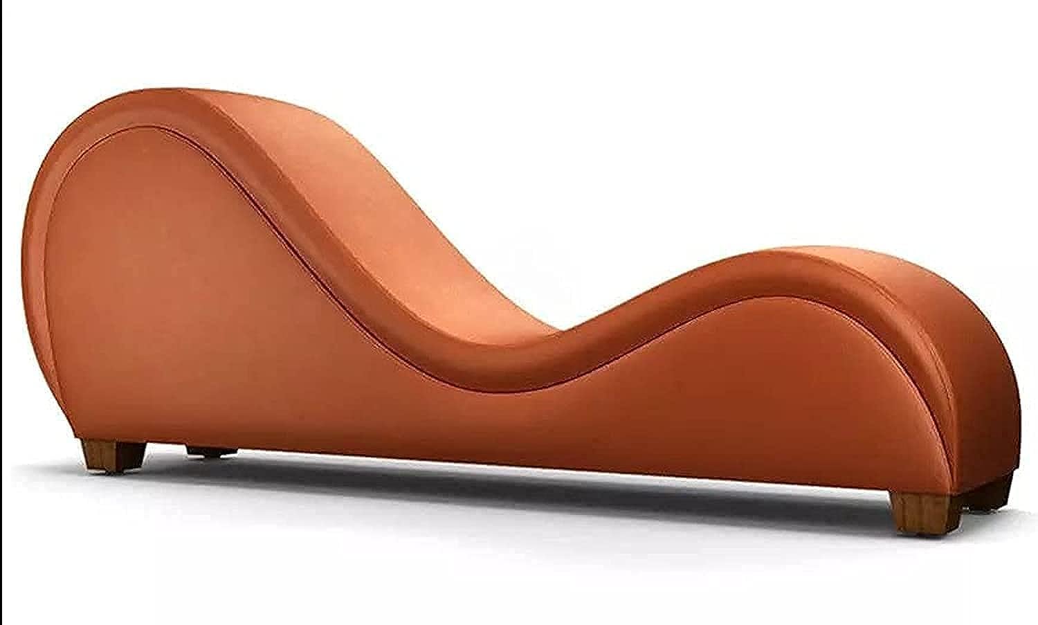 R2R FURNITURE Comfortable S-Shape Sofa-Chair, Loveseat Bonded Stretch. (ORANGE)